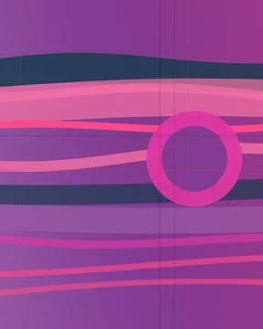 A bold geometric design with pink and purple horizontal stripes and a magen.. Stock Illustration