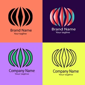 Bold Geometric Emblem logo design Stock Illustration