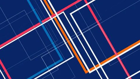 Bold geometric lines and a subtle grid form a modern tech backdrop with ene.. Stock Illustration