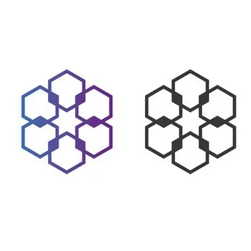 Bold geometric logo design with a unique honeycomb pattern Illustrazione stock
