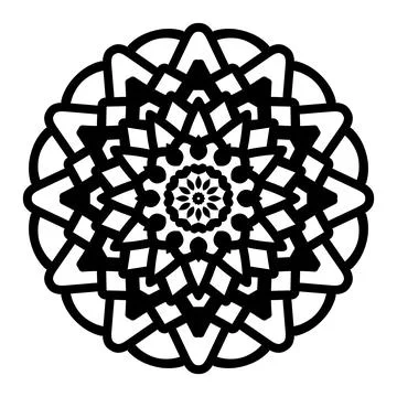 Bold Geometric Mandala with Layered Petals and Radial Symmetry Stock Illustration