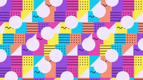 Bold geometric patterned tiles with rows sliding alternately 動画素材 348296306