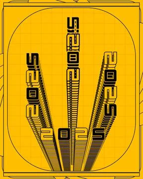 Bold Geometric Type Poster Hypnotic Pattern Art Stock Illustration