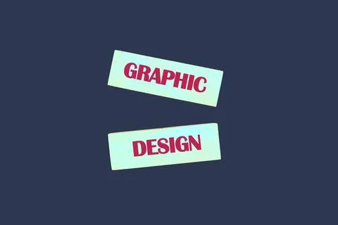 Bold graphic design elements display the words graphic and design in contrast 스톡 사진