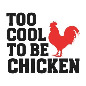 A bold graphic design featuring a rooster with a cool phrase tshirt design Stock Illustration