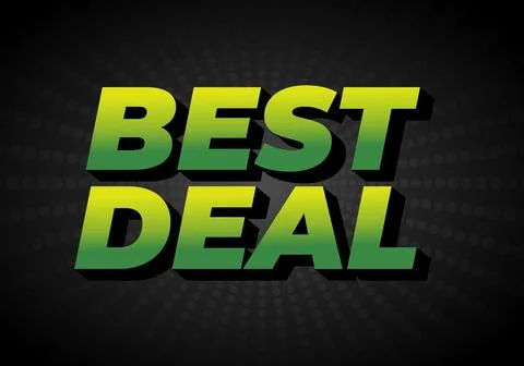 A bold graphic design featuring the text BEST DEAL in a vibrant green gradi.. Stock Illustration