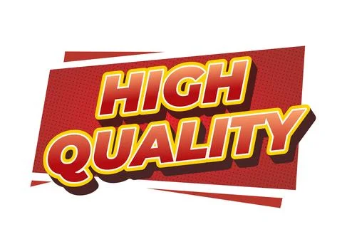 A bold graphic design featuring the words High Quality in large, stylized f.. Illustrazione stock
