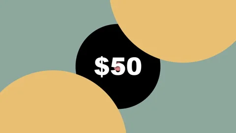 A bold graphic display showcasing price tags in a modern art context. Vidéo 317375588