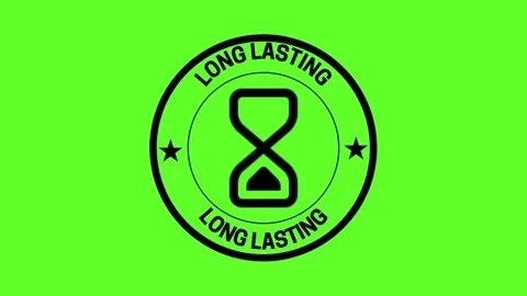 Bold graphic with 'Long Lasting' text symbolizing strength and connection. Stock Footage 319841544