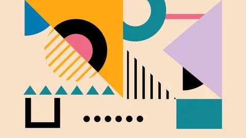 Bold Graphic Semicircles Background Stock Illustration