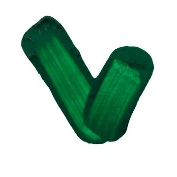Bold green brushstroke creates dynamic shape on white canvas 스톡 사진