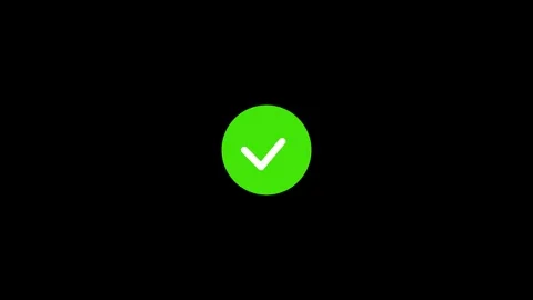 Bold green circle with white check mark animation for success and approval .. Video stock 336657777