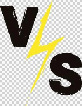 Bold Grunge VS Versus Lightning Bolt Orange Background Stock Illustration