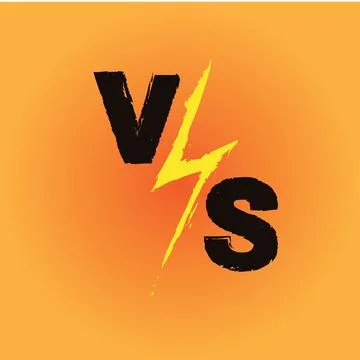 Bold Grunge VS Versus Lightning Bolt Orange Background Stock Illustration