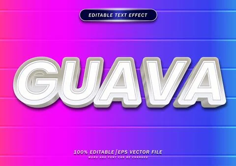 Bold guava editable text effect Stock Illustration