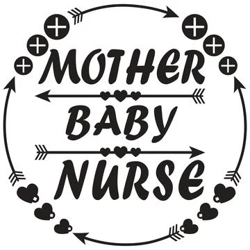 A bold hand-drawn lettering with symmetrical folk-art layout illustration fea Stock Illustration
