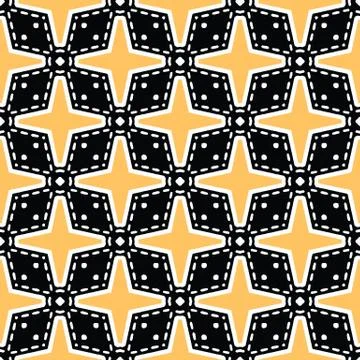 Bold hand drawn star flower quilt. Vector pattern seamless background. Symmetry 스톡 일러스트