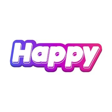 Bold happy text effect design. Stock Illustration