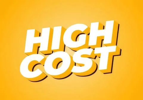 Bold high cost text on orange background for advertising Stock Illustration