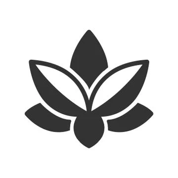 Bold Icon lotus icon vector design eps10 Stock Illustration