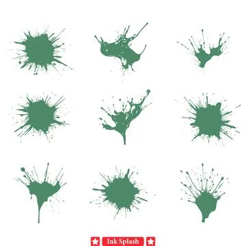 Bold Ink Splash Vector Art Collection  Perfect for Modern Visual Concepts Stock Illustration