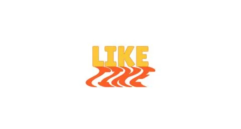 Like bold internet button with wavy orange shadow Stock Illustration