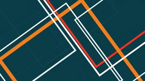 Bold intersecting forms in teal, orange, white, and red create a sleek abst.. Stock Illustration