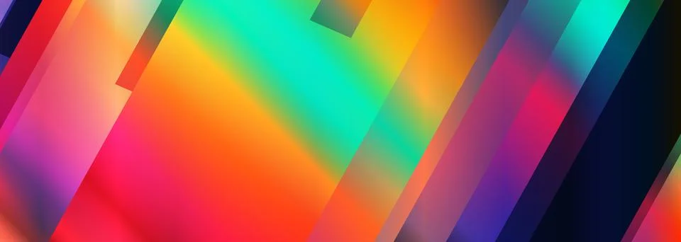 Bold layered color blocks collide, geometric gradient abstract background with Stock Illustration