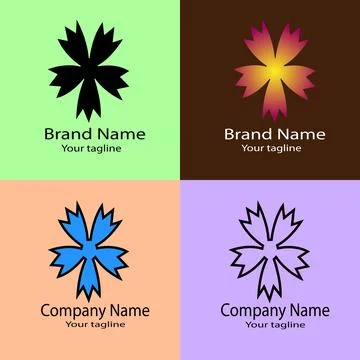 Bold Leaf Cross Logo Stock Illustration