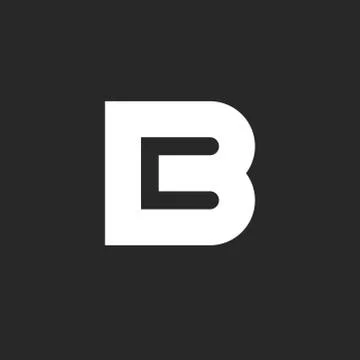 Bold letter B logo design element, negative space style two letters BC or CB  Stock Illustration