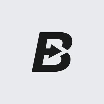 Bold Letter B Monogram Logo with Integrated Forward Arrow for Dynamic Brand Illustrazione stock