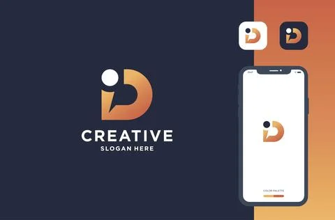 Bold letter d logo design inspiration Stock Illustration
