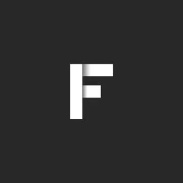 Bold letter F logo initial monogram paper cut style, business card black and  Stock Illustration