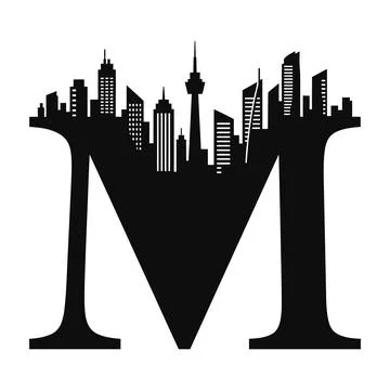 Bold Letter M Logo Design with Decorative Crown Royal Typography Stock-Illustration