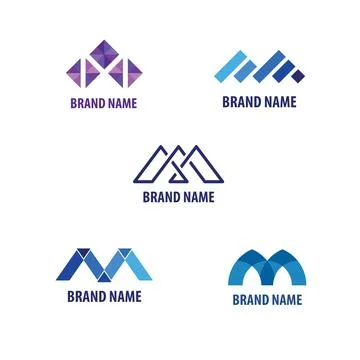 Bold letter M logo set Stock Illustration