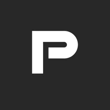 Bold letter P logo monogram, mark identity white emblem mockup inspiration de Stock Illustration