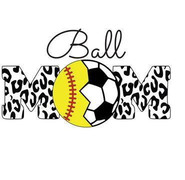 A bold lettering with patterned fill and sports equipment integration illustr Stock Illustration