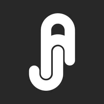 Bold letters initials AJ or JA monogram logo sample, combination two rounded  Stock-Illustration