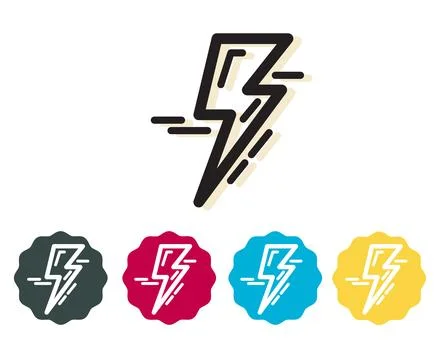 Bold Lightning Bolt - Strike of Power - Stock Illustration Stock Illustration