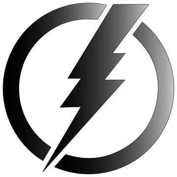 Bold lightning bolt symbol inside circular frame for energy design Stock Illustration