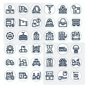 Bold Line Display Perfect Vector Icons from Logistics Set with 36 High Reso.. Stock Illustration