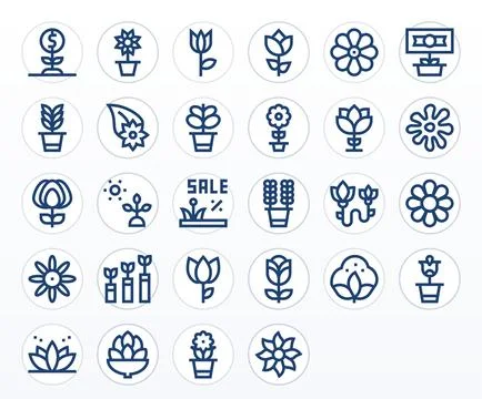 Bold Line Editable Vector Icons from Bloom Set with 28 256x256 Icons Illustrazione stock