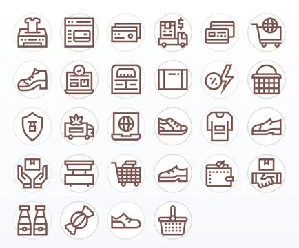 Bold Line Editable Vector Icons from ECommerce Set with 28 256x256 Icons Stock Illustration
