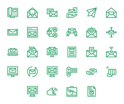 Bold Line Pixel Aligned Vector Icons from Send Set with 28 64x64 Icons イラスト素材