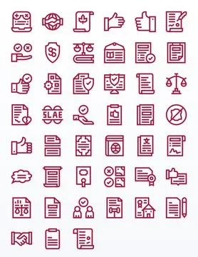 Bold Line Pixel Optimized Vector Icons from Agreement Set with 45 High Reso.. 스톡 일러스트