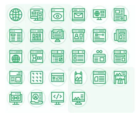 Bold Line PIXEL Perfect Vector Icons from Web Page Set with 28 High Resolut.. Stock Illustration