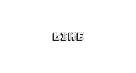 Like bold line popular internet button word Stock Illustration