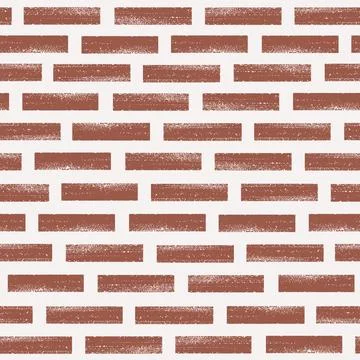 Bold line red old brick wall seamless pattern. Modern abstract grunge background イラスト素材