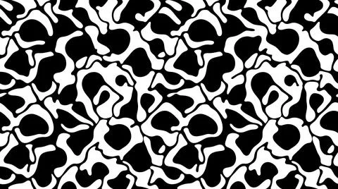 Bold liquid blob pattern with inverse black white graphic form. Illustrazione stock