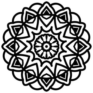 Bold Lotus Geometry Mandala Coloring Ornament イラスト素材